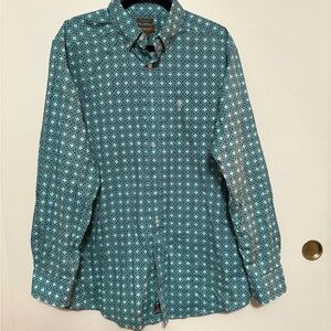 Ariat Teal Geometric Button Down Shirt